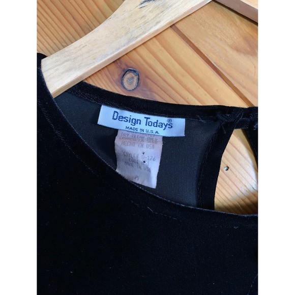 Vintage 80s/90s Velvet Cold Shoulder Maxi Dress - Picture 8 of 8